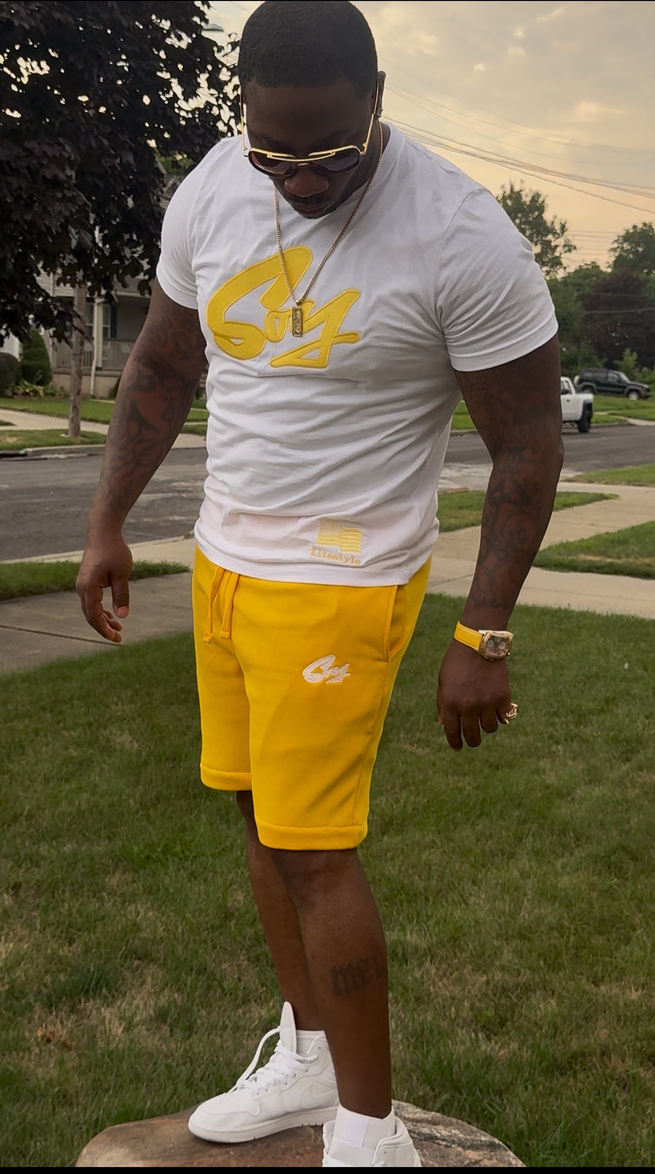 Mello Yello shorts set